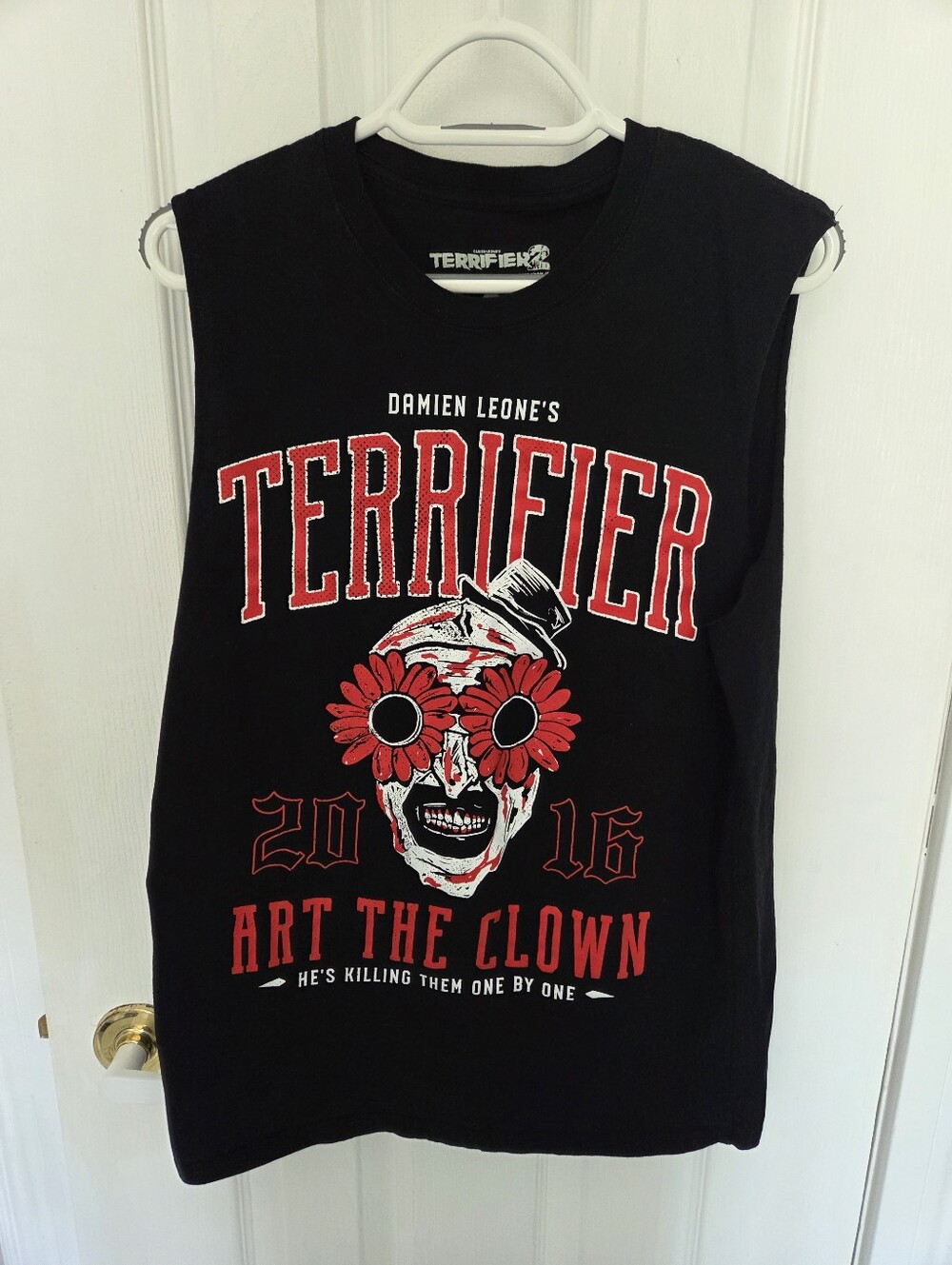 Hot Topic Horror Terrifier Art the Clown Black Graphic Muscle Tee Size Medium